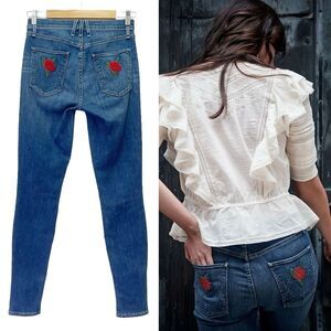 Anthropologie McGuire Newton Skinny Jeans in Coming Up Roses Women’s Size 27